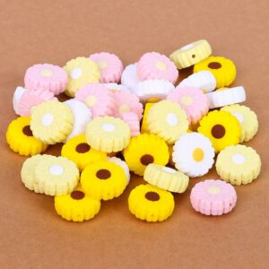 Flower Yellow - 25mm Character Silicone Bead