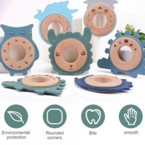 HEDGEHOG; Beech Wood & Silicone Hedgehog Teether