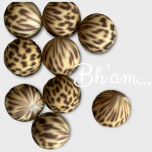 Leopard Silicone 15mm Round Bead