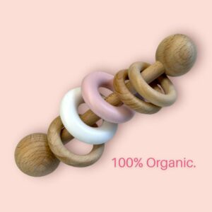 Rattle Pink and Beechwood 100% Organic