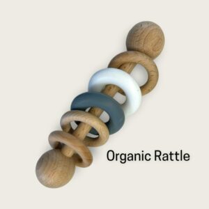 Rattle: White & Grey with Beechwood.