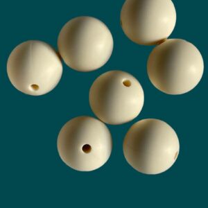 Milk White 15mmRound Silicone Bead