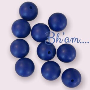 Sea Blue 15mm Round Silicon Bead