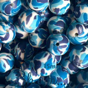 Blue Camouflage 15mm Silicon Bead.