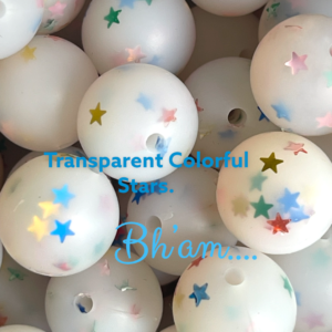 Transparent Star 15mm Silicon Bead.