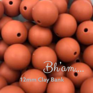 Clay Bank 15mm Round Silicon Bead