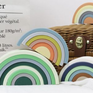 8pcs Rainbow Stacker Silicone Montessori