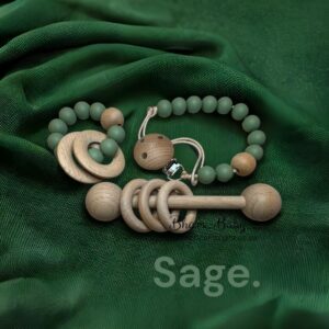 Sage Teether - 3 pcs Gift set . " Neutral based"