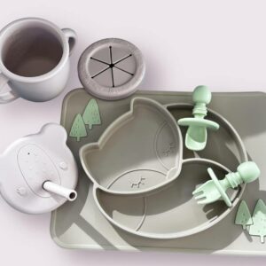Pink 3pcs Feeding set pink and lime green.