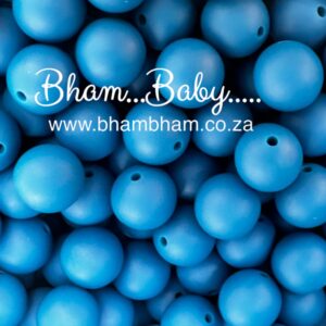 12mm Round Blue Silicone Bead