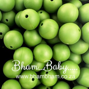 15mm Green round silicone Bead