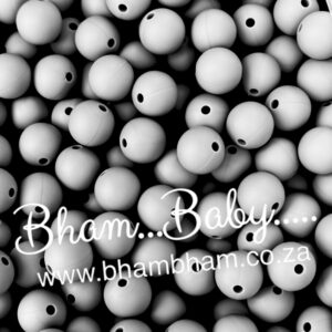 12mm Light grey round silicone bead