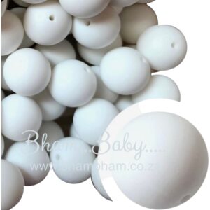 12mm White round Silicone bead