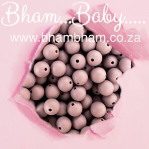 12mm Pink round silicone bead