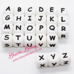 Alphabet-Letter 12mm -Silicone beads A-Z