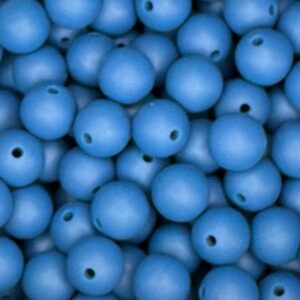 12mm Blue round silicone bead